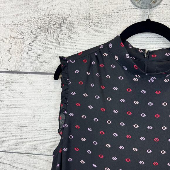 Urban Outfitters x Veda Black Printed Sleeveless Mock Neck Dress Size Small - Picture 3 of 9